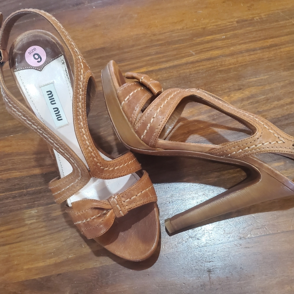 Miu Miu Nappa Aviator sandals, ladies size 39 with box and dust bag